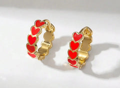 Adorable Gold and Red Heart Huggies
