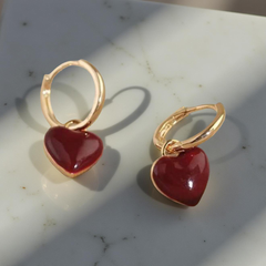 Adorable Gold and Red Heart Huggies