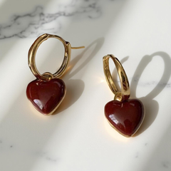 Adorable Gold and Red Heart Huggies
